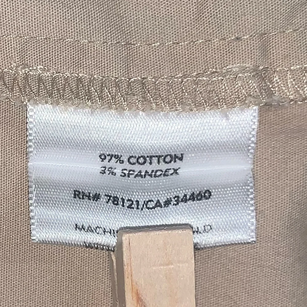 Eileen Fisher Lightweight Poplin Crop Pant Size M Neutral Beige Split Hem - Picture 8 of 8